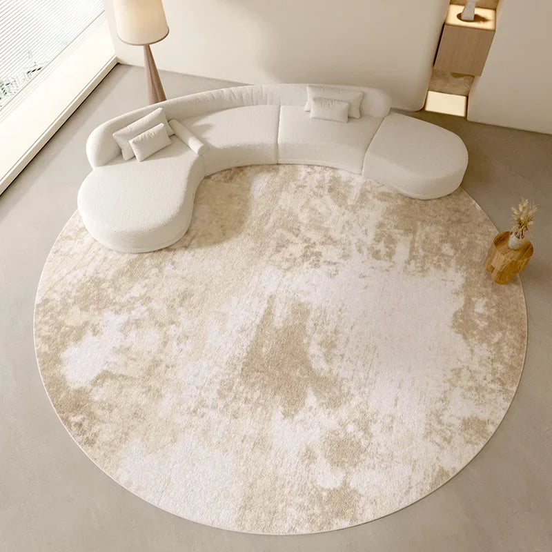 Maillard Color Carpets for Living Room Wabi-sabi Style Bedroom Decor Plush Carpet Fluffy Soft Round Log Rug Large Area Thick Mat